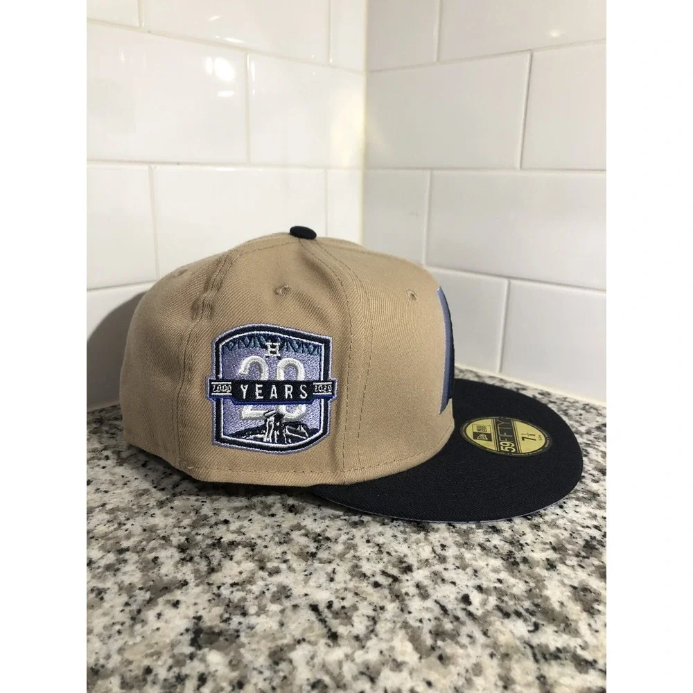 New Era Houston Astros 59FIFTY 20th Anniversary Camel Fitted Hat Size 7 1/8
